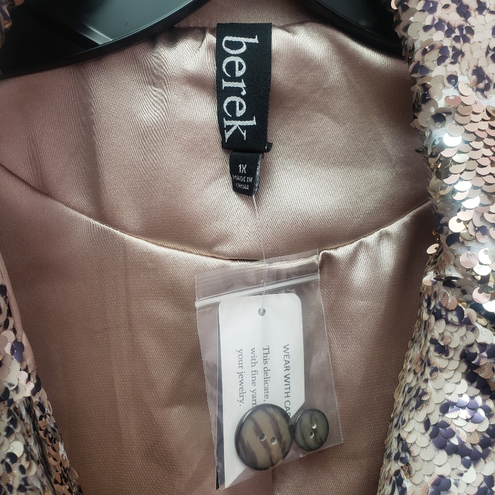 Berek Reversible Sequin Animal Print Jacket - Picture 3 of 5